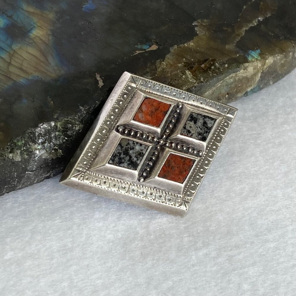 Antique Scottish Solid Sterling Silver Red Jasper… - image 6